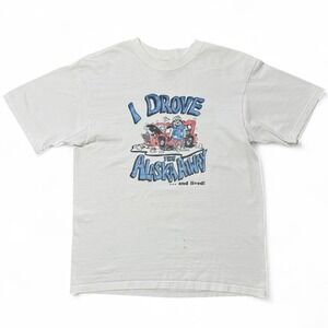 Vintage 90s I Drove The Alaska Highway & Lived! Novelty Souvenir T-shirt Large